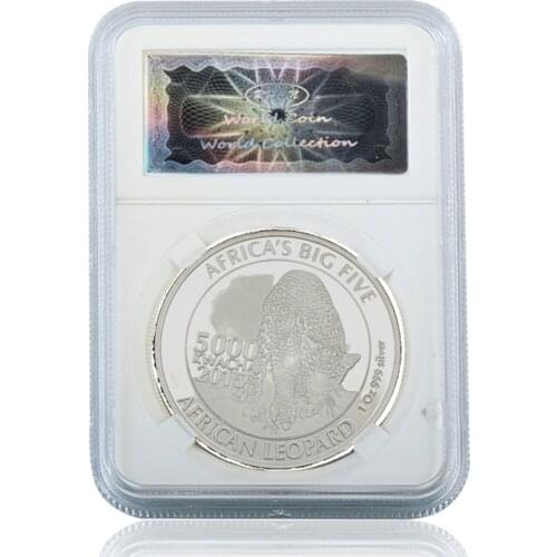 2015 Africa Big Five Leopard Commemorative Challenge Silver Coins Collectibles W/ Acrylic Case