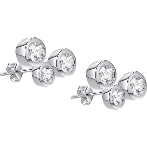 Pretty Silver Color Earrings For Women Wholesale Free Shipping Charm Christmas Gifts Fashion Jewelry Three Beautiful Stones