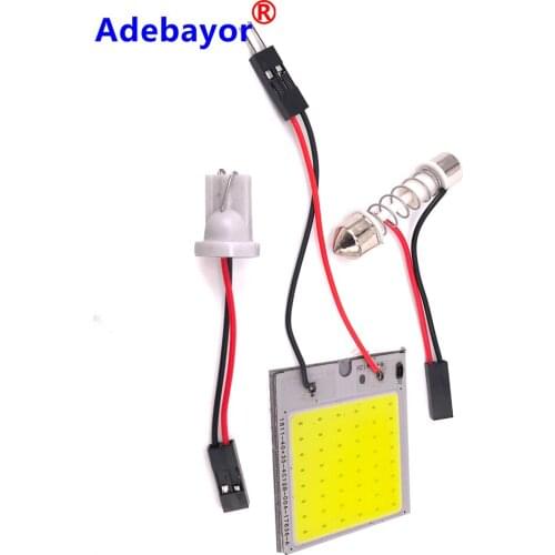 Adebayor10X Roof C5W Cob W5W 48Led White Lamp Car Led Parking Auto Interior Panel Light Festoon Dome DC12V Lamp Reading Bulb