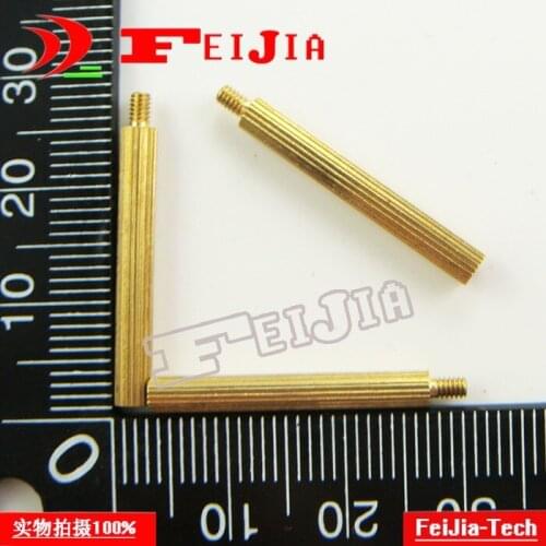 50PCS M2*24+3 Monitoring security copper pillars M2 24mm knurled Hardware Fasteners Bolts