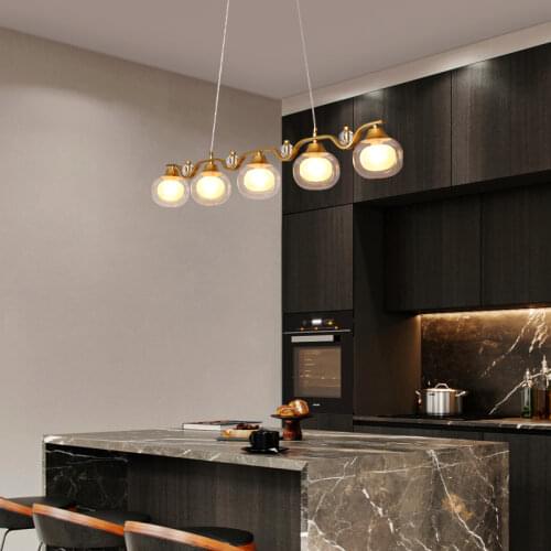 Minimalist Postmodern Luxury Magic Bean Restaurant Chandelier Wrought Glass G9 Light Bulb Living Room Bar Cafe Long Chandelier