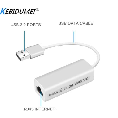 Kebidumei High Speed 10/100 Mbps USB To RJ45 LAN Adapter USB 2.0 Ethernet Network LAN Adapter Card Adapter For Windows 7 Laptop