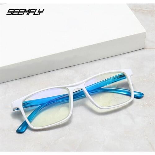 Seemfly Color Square Frame Reading Glasses Men Women Clear Lens Presbyopic Eyeglasses Magnification Eyewear Diopter +1.0 To +3.5