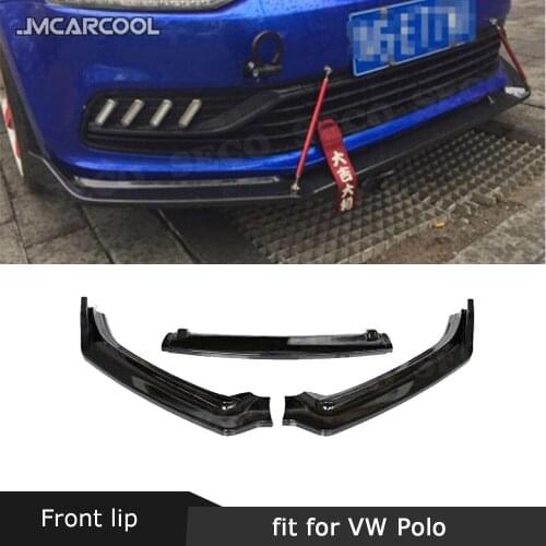 3 PCS/Set Front Lip Aprons For Volkswagen VW Polo 2014-2018 Not For GTI ABS Head Bumper Chin Shovel Guard Anti-collision Spoiler