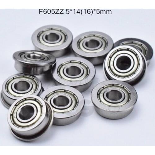 F605ZZ 5*14(16)*5mm 10pieces bearing F605 605 F605Z free shipping Flange ABEC-5 10pcs metal Sealed chrome steel bearings