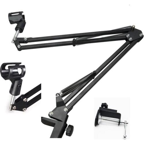 Professinoal Broadcasting Live Mic Stand Microphone Scissor Arm Suspension Boom Mount Shock Holder Studio Sound for PC Desktop