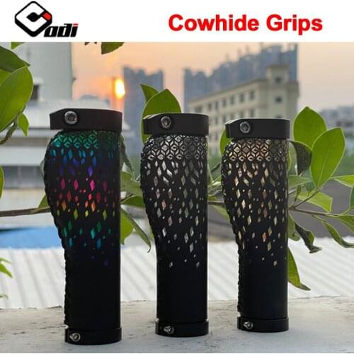 Odi Mountain Road Bike Handlebar Grips Leather Ergonomic Bicycle Handle Grips Cycling Shock Absorption Anti-skid