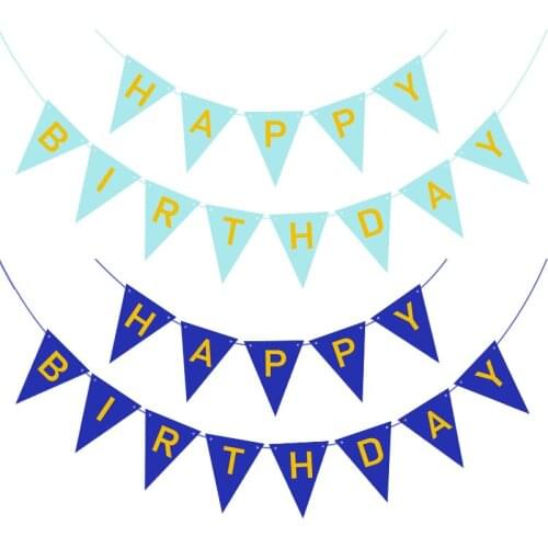 Happy Birthday Flag Banners Kids Adults Birthday Anniversary Party Decoration Bunting Garland Paper Pennant Wall Hanging Decor