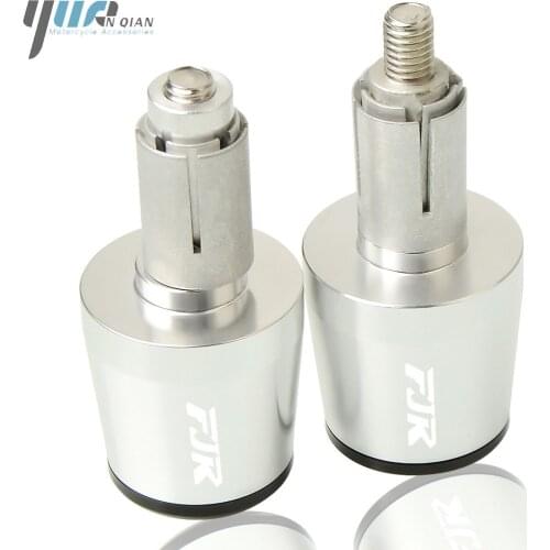 Silver Motorcycle Motorbike CNC 7/8'' Handle Bar End Handlebar Grips Cap with FJR For Yamaha FJR 1300 with FJR 1300
