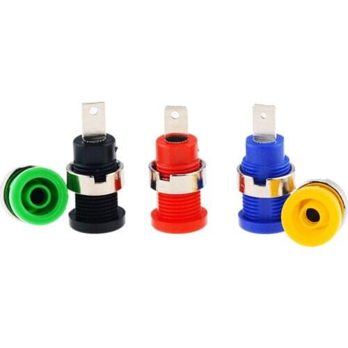 5PCS Opening 12mm 4mm Banana Socket Panel Test Socket Safety Type High Current Instrument Terminal Post Jack Socket Plug