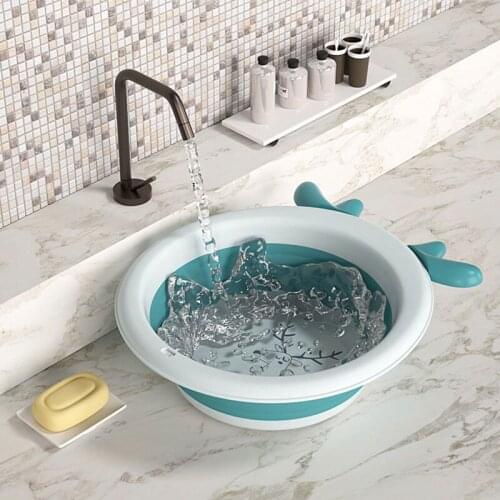 Folding Tubs Babys Wash basin Plastic Kids bathroom washbasin bathtub for Newborn babies Home Kitchen Bowl Outdoor Camping