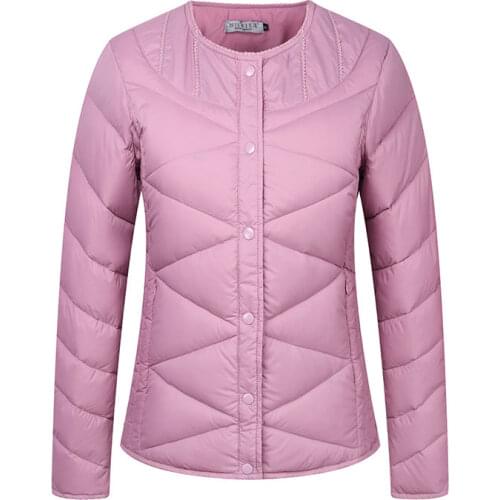 Light slim short down jacket, inner liner, womens long sleeve, large size, middle-aged and old peoples thickened mothers coat