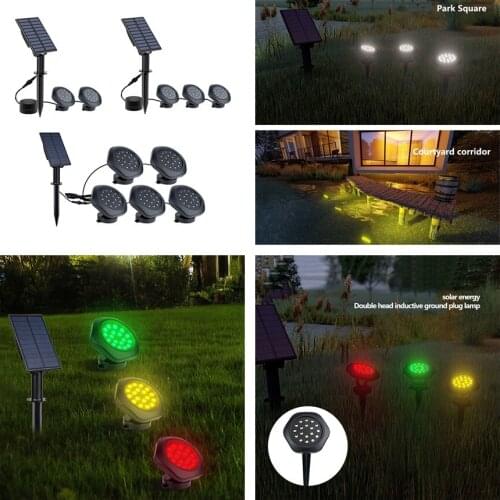 Solar Outdoor Garden Ground Plug Light Waterproof IP68 RGB LED Underwater Spot Light for Swimming Pool Fish Tank Spotlight Lamp