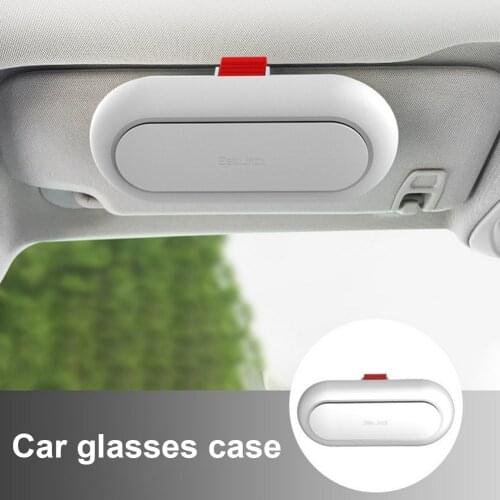 Universal Car Interior Glasses Case Built-in Fiber Velvet Protection ABS Sunglasses Box Sun Visor Buckle Storage Box Bill Card