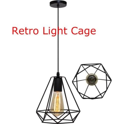Modern Led Ceiling Lights Cage E27 Vintage Industrial Ceiling Lamp Shade Retro Loft For Living Room Cage Home Christmas Decor