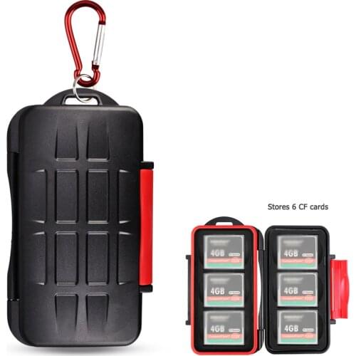 Water-Resistant CF Storage Case Camera Memory Card Holder for Canon 1300d Nikon D5300 Sony A5000 A5100 With Carabiner