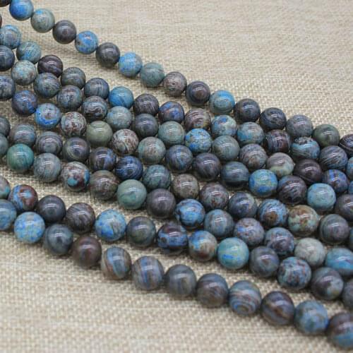 High Quality Striking Blue Natural Conch Round Beads Handmade Bracelet Stone Beads Striped Beads 8MM 10MM For Jewelry Necklace