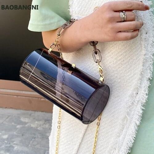 High Quality Ladies Acrylic Chain Small Square New Fashion Handbags Korean Style Diagonal Handbags Underarm Shoulder Bag