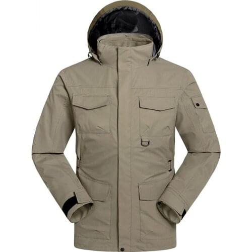 Winter 3 in 1 Ski Jackets Thermal Waterproof High Quality Men Outdoor Snowboarding Camping Warm Jacket Fit Russian -30 degree