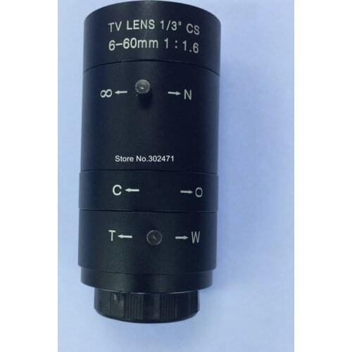 1/3 cctv camera lens Pixel Mega 6-60mm Manual Iris lens CS F1.6 Free shipping.CYM0660
