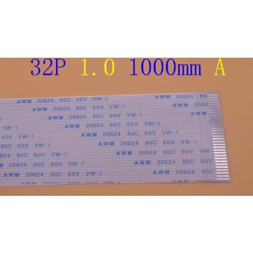1-3pcs New Type A 100cm 1000mm FFC FPC 32pin 1.0 1.0mm pitch Flat Ribbon Flex Cable 32 pins 20624 AWM 80C VW-1 60V Power Button
