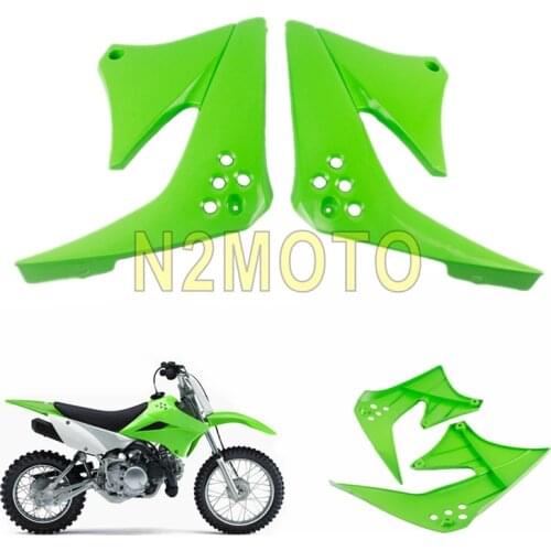 1 Pair Left Right Green Front Side Plastic Cover Guard Protector Cowl Fairing For Kawasaki KLX 150 KLX150 Fuel Tank Cover Panel