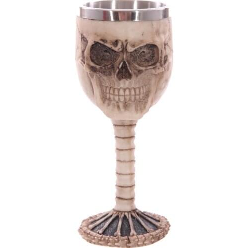 1Piece Stainless Steel Creative 3D Skull Goblet Dragon Bone Skull Bones Wine Goblet Personality Skull Goblet Cup