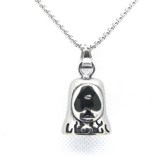1pc Support Dropship Newest Spade Bell Pendant 316L Stainless Steel Jewelry Heart Bell Pendant