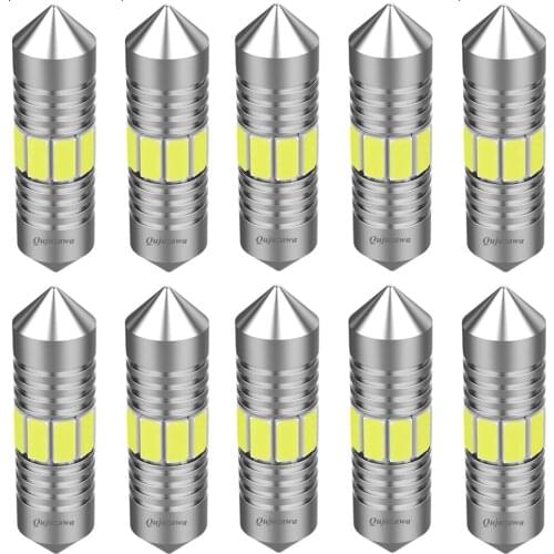 10PCS Festoon 31mm 36mm 39mm 41mm C5W C10W Super Bright LED Bulb Car Dome Light Canbus Auto Interior Reading Lamp White