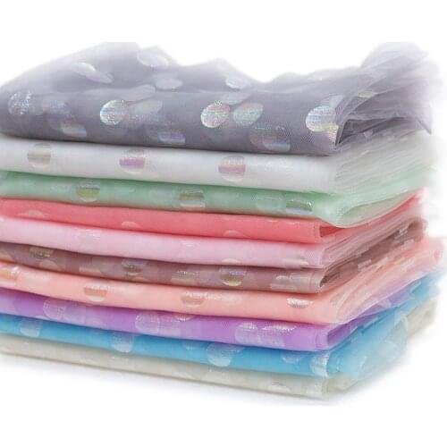 100cm*150cm Colour Shiny Dot Tulle Fabric Tape for DIY Handmade Bowknot and Wedding Decor Party Supplies Baby Shower Tutu Skirt