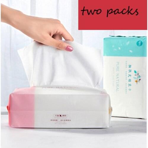 2 Packs Pure cotton Disposable wash womens cleansing beauty extraction wipe and make-up cotton