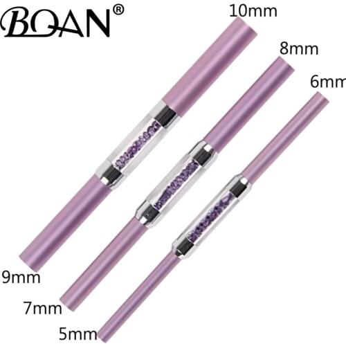 2018 New Design 3Pcs Set with 6 Different Sizes Purple Rhinestone C Curve Nail Art Rod Stick (1 Set )