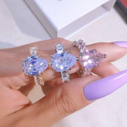 2020 Hiphop Crystal Rings for Women Jewelry Zirconia Wedding Ring for Women Bijoux Femme Engagement Rings Female New