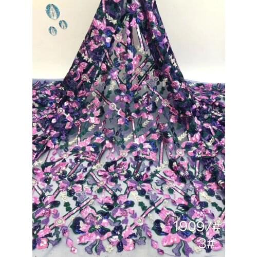 Sequins French tulle lace fabric 2021 high-quality African lace fabric latest party lace material D3746