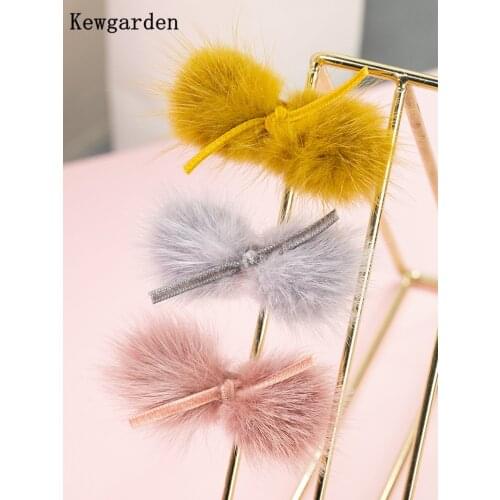Kewgarden 3*7cm DIY Craft Supplies Mink Hair Sheet Handmade Bows Brooch Material DIY Hair Accessories 4pcs/set