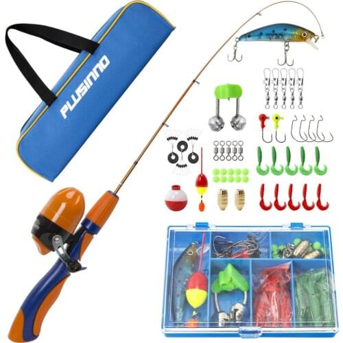 Kids Fishing Pole,Light and Portable Telescopic Fishing Rod and Reel Combos for Youth Fishing by PLUSINNO