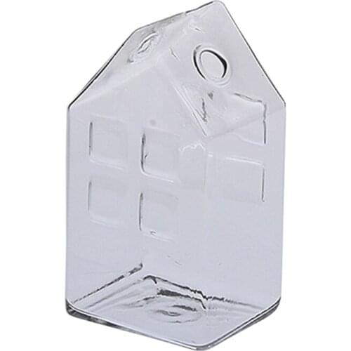 House Shape Glass Vase Flower Pot Flower Basket Flower Vase Decoration Home Nord