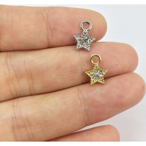 Eruifa 10pcs 8mm Mini Butterfly with Rhinestone Coin Zinc Alloy necklace,earring bracelet jewelry DIY handmade 2 colors