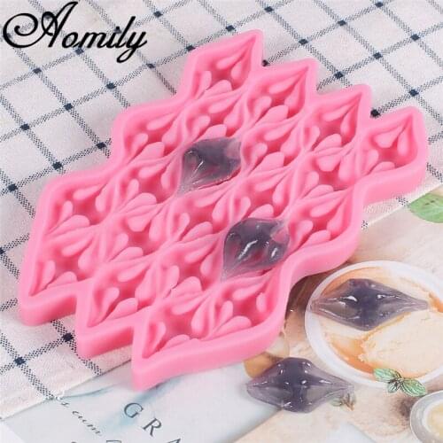 Aomily Plant Leaf Fondant Mold for Cake Decorating Jelly Sugar Craft Chocolate Moulds Silicone Ice Cube Molds Baking Accessories