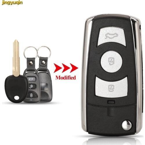 Jingyuqin 10pcs Remote Car Key Fob Shell Modified For Hyundai Elantra Sonata Accent Avante Kia Cerato 3 Buttons #36 Left Blade