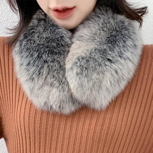 JKP Winter Warm Real Fox Fur Collar Scarf 2020 New Fashion Natural Animal Fur Shawl and Wraps Coat Accessories Genuine Scarves