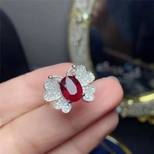 New ruby ring, 925 silver womens ring, simple and elegant design