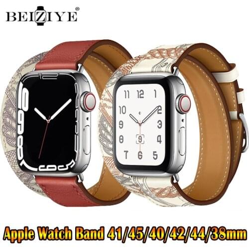 Leather loop Bracelet Belt Band For Apple Watch 44mm 42mm 40mm 38mm Business band for iWatch series SE 6 5 4 3 2 1 Watchbands
