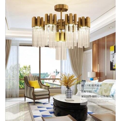 Chandelier living room simple modern light luxury post modern dining room bedroom villa hotel engineering crystal lamps