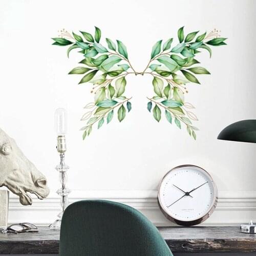 M Ins Green Leaf Wall Stickers Home Wall Layout Decorative Wall Paper PVC Removable Stickers Self-Adhesive Stickers