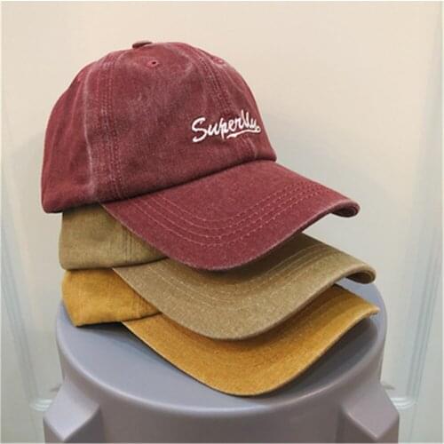 Washed Denim baseball cap male Korean version hat female summer sun hat monogram embroidered cap WS-2521