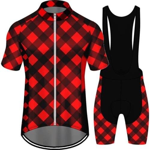 2021 Mens Cycling Jersey Set MTB Road Bike Breathable Quick-Dry Short-Sleeved Suspender Shorts Set Team Racing Cycling Clothing