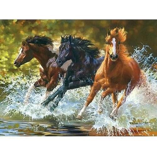 Horse Racing Paint By Numbers Coloring Hand Painted Home Decor Kits Drawing Canvas DIY Oil Painting Pictures By Numbers