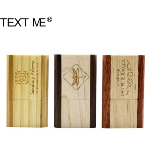 TEXT ME 360 degree rotation 3 color maple carbonized bamboo LOGO printing USB flash drive USB 2.0 4GB 8GB 16GB 32GB photography