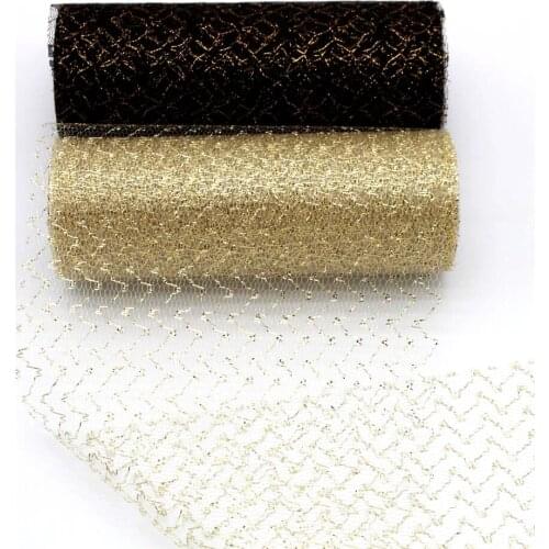 New 15cm gold and silver ribbon 10 yards mesh yarn/chiffon DIY crafts peng peng skirt festival decoration